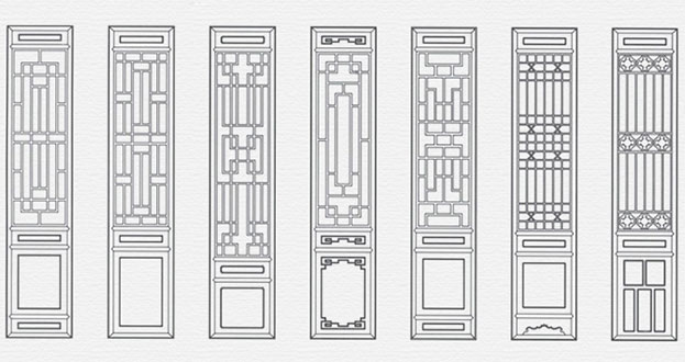 福鼎常用中式仿古花窗图案隔断设计图